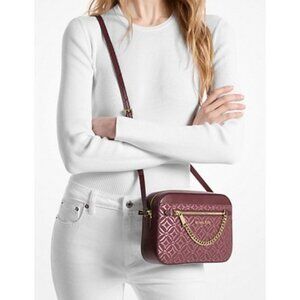 Michael Kors Jet Set Large Metallic Logo Crossbody Bag NWT Retail $398